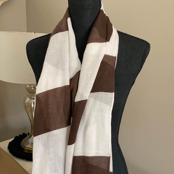 Henri Bendel scarf brown and cream - Picture 1 of 6